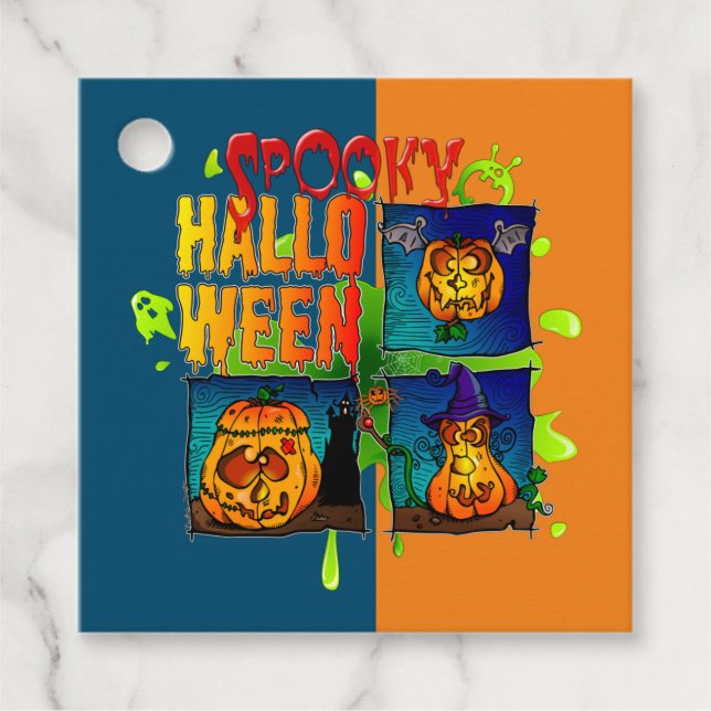 Etiquetas Para Recuerdos Spooky Halloween (Anverso)