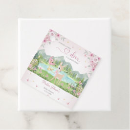 Etiquetas Para Recuerdos Spring Bloom and Butterflies Deer Baby Shower