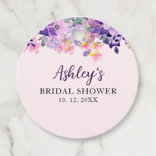 Etiquetas Para Recuerdos Spring Bridal shower with wildflowers Purple Color