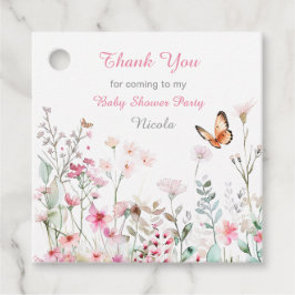 Etiquetas Para Recuerdos Spring Deep Pink Butterfly Floral Baby Shower
