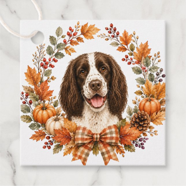 Etiquetas Para Recuerdos Springer Spaniel Otoño (Anverso)
