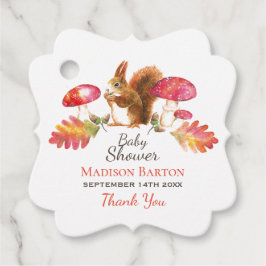 Etiquetas Para Recuerdos Squirrel Woodland Autumn Watercolor Baby Shower