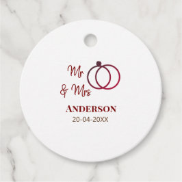 Etiquetas Para Recuerdos Sr. y Sra. añada apellido fecha año de boda favor 