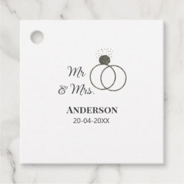 Etiquetas Para Recuerdos Sr. y Sra. añada apellido fecha año de boda favor 