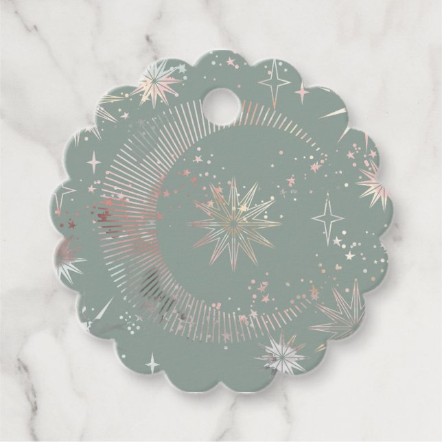 Etiquetas Para Recuerdos Starburst verde (Anverso)