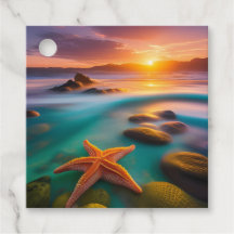Starfish en la playa en Dawn