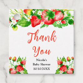 Etiquetas Para Recuerdos Strawberries and Daisies Baby Shower Thank You