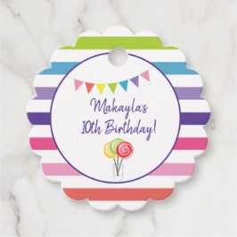 Etiquetas Para Recuerdos Stripe Candy Land Lollipop Birday Party