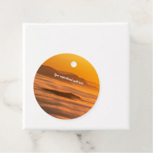 Etiquetas Para Recuerdos Su personalizado de texto amanecer por encima del 
