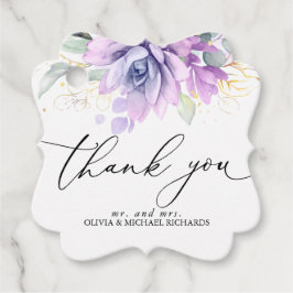 Etiquetas Para Recuerdos Suculentas doradas de agradecimiento de boda T