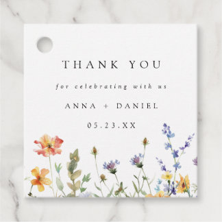 Etiquetas Para Recuerdos Summer Wildflower Field Wedding Favor Tags
