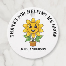 Etiquetas Para Recuerdos Sunflower gracias por ayudarme a hacer profesor