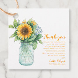 Etiquetas Para Recuerdos Sunflower Mason Jar Boda Gracias Mensaje