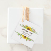 Sunflowers boho romántico verano Favor Tags