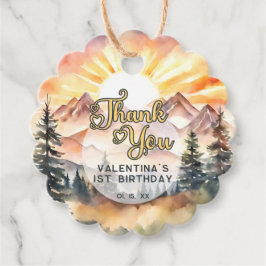 Etiquetas Para Recuerdos Sunshine Nature Mountains Fiesta de cumpleaños gra