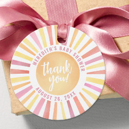 Etiquetas Para Recuerdos Sunshine Pink Sun Baby Shower