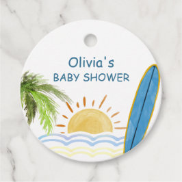 Etiquetas Para Recuerdos Sunshine Tropical Surfing Baby Shower