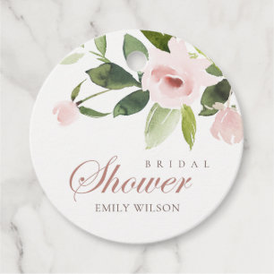 ETIQUETAS PARA RECUERDOS SUTIL ROSADO SUAVE FLOR DE ROSA FLORAL BAÑO NUPCIA