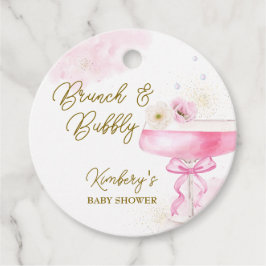 Etiquetas Para Recuerdos Sweet Floral Champagne Brunch Bubbly Baby Shower