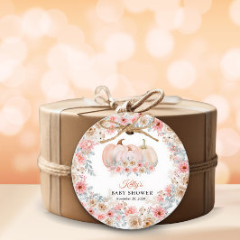 Etiquetas Para Recuerdos Sweet Pumpkin Floral Baby Shower