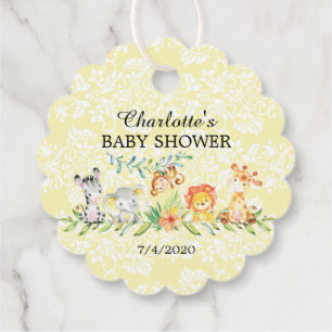 Etiquetas Para Recuerdos Sweet Safari Animals Baby Shower Favor Gift Tag