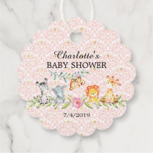 Etiquetas Para Recuerdos Sweet Safari Animals Baby Shower Favor Gift Tag