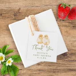 Etiquetas Para Recuerdos Sweet Watercolor Baby Chicks Script Baby Shower