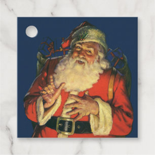 Etiquetas Para Recuerdos TAG FAVOR: VINTAGE Santa Claus