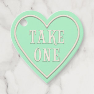 Etiquetas Para Recuerdos "Take One" Fiesta de té Corazón verde personalizad