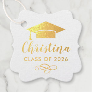 Etiquetas Para Recuerdos Tapa de guion blanco Clase de 2026 Graduación Dora
