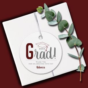 Etiquetas Para Recuerdos Tapón de graduación de cimarrón y gris
