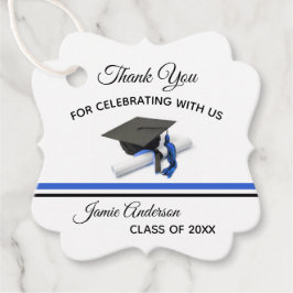 Etiquetas Para Recuerdos Tapón negro y azul | Graduación
