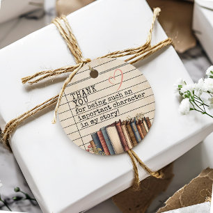 Etiquetas Para Recuerdos Tarjeta de biblioteca de regalo de agradecimiento