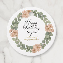 Etiquetas Para Recuerdos Tarjeta de cumpleaños elegante de acuarela con flo