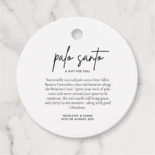 Etiquetas Para Recuerdos Tarjeta de favor de boda Palo Santo