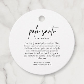 Etiquetas Para Recuerdos Tarjeta de favor de boda Palo Santo