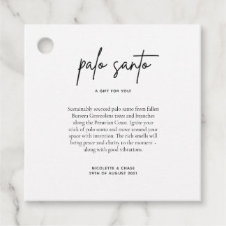 Etiquetas Para Recuerdos Tarjeta de favor de boda Palo Santo