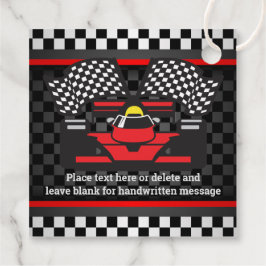 Etiquetas Para Recuerdos Tarjeta de Favor de Diseño de Carreras Roja
