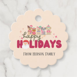 Etiquetas Para Recuerdos Tarjeta de vacaciones plana de la familia de los p