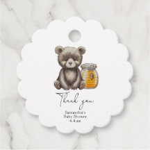 Tarrito de miel y oso de peluche gracias baby show