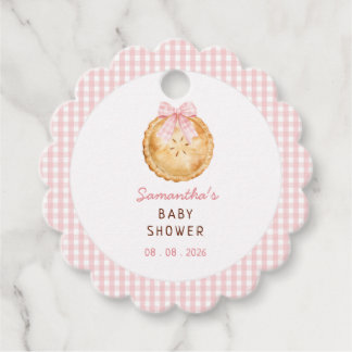 Etiquetas Para Recuerdos Tarta de Cumpleaños Rosa a Cuadros Baby Shower