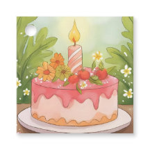 Tarta de cumpleaños rosa | Feliz deseo de cumpleañ