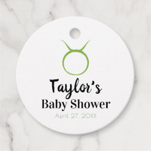 Etiquetas Para Recuerdos TAURUS La Astrología Verde Toro Zodiac Baby Shower