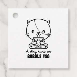 Etiquetas Para Recuerdos Té de burbuja de bebida de gato, Boba Tea Clipart