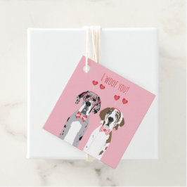 Etiquetas Para Recuerdos Te Woof Great Dane Dogs Pink Red