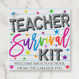 Etiquetas Para Recuerdos Teacher Survival Kit Gift Tags, Welcome Back