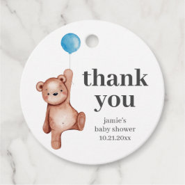 Etiquetas Para Recuerdos Teddy Bear Baby Shower Blue