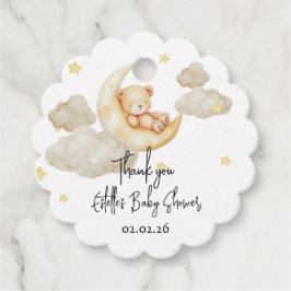Etiquetas Para Recuerdos Teddy Bear Baby Shower - Sobre el tema de la luna