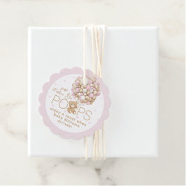 Etiquetas Para Recuerdos Teddy Bear Corazón Rosa y Bebé Bebé Ducha