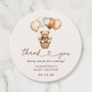 Etiquetas Para Recuerdos Teddy Bear Género Neutral Baby Shower Gracias